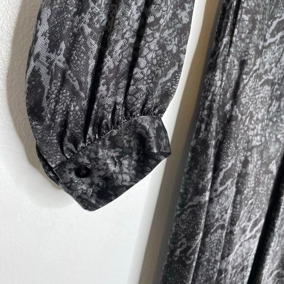 Rails Black Marble Print Long Sleeve Midi Dress Size M Women's NEW - Picture 4 of 10